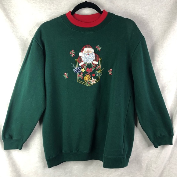 Bobbie Brooks Tops - Bobbie Brooks Santa Christmas Crew  Sweatshirt